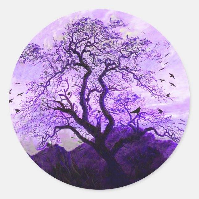 Stickers Corbeau Purple Crow Tree Hills (Devant)