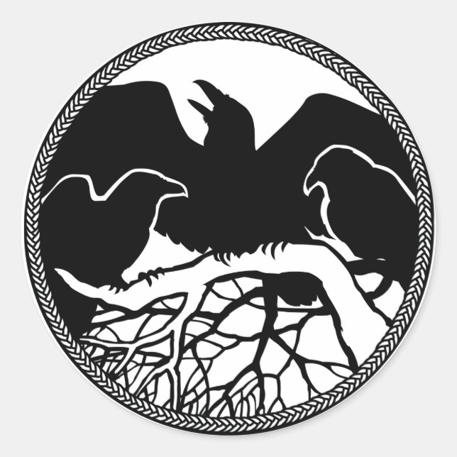 Stickers Corbeau Raven Cadeaux Raven Crow Art Stic (Devant)