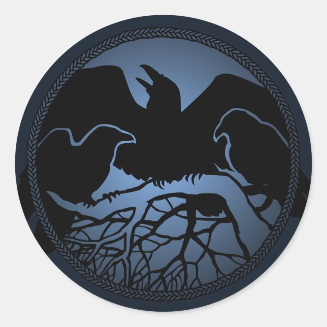 Stickers Corbeau Raven Cadeaux Raven Crow Art Stic (Devant)