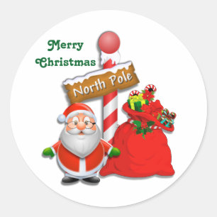 Stickers Couleur Personnalisée Père Noël Pôle Nord
