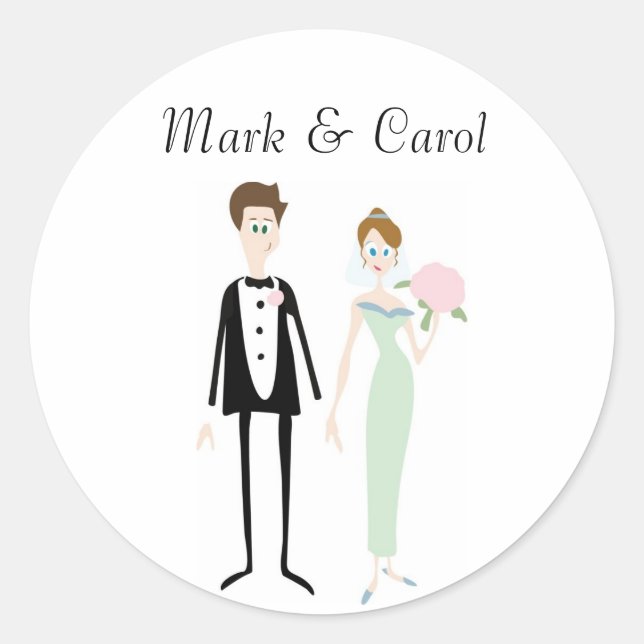 Stickers Couple Mariage mignon (Devant)