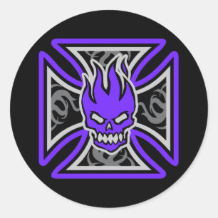 Stickers crâne flamboyant maltais