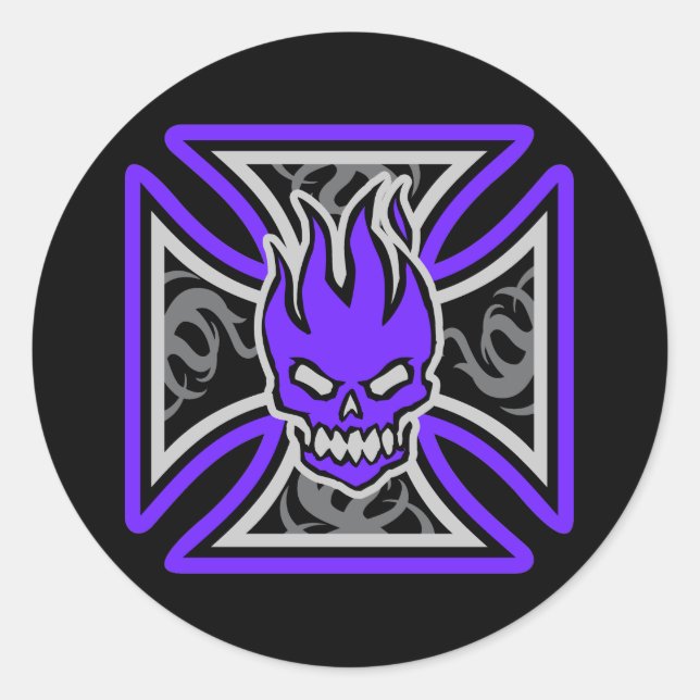 Stickers crâne flamboyant maltais (Devant)