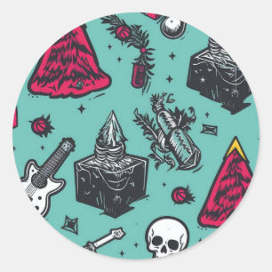 Stickers crâne Rockin