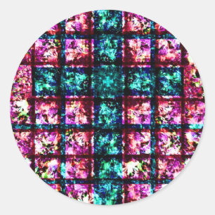 Stickers croisés en verre coloré illustré