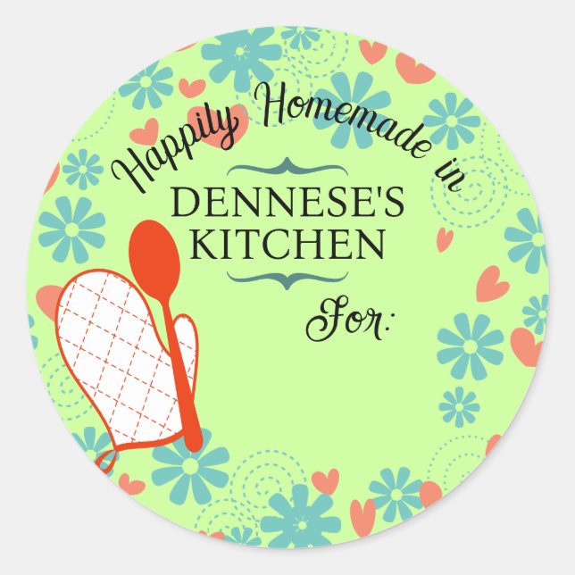 stickers cuisine cuillère en bois mitt four (Devant)