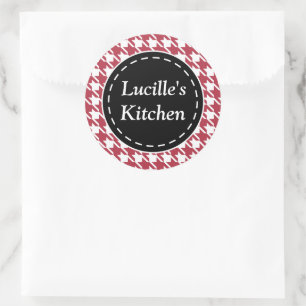 Stickers cuisine Red Houndstooth
