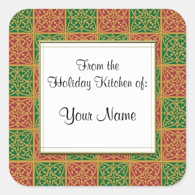 Stickers Cuisson Rouge et Vert Fleur de Lis person (Devant)