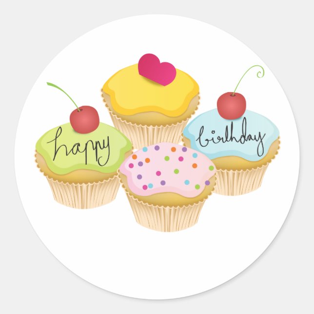 Stickers Cupcake Anniversaire (Devant)
