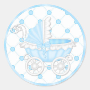 Stickers Cupcake baby shower bleu