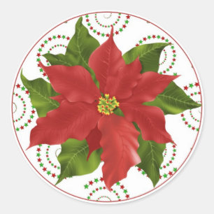 Stickers Cupcake de Noël Pointsettia