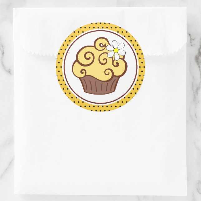 Stickers Cupcake Jaune (Sac)
