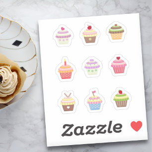Stickers Cupcakes colorés