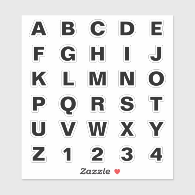 Stickers Cut Out Vinyl Alphabet Black (Sheet)