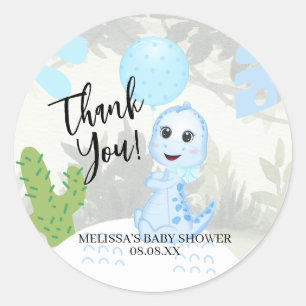 Stickers Cute Baby Blue Dinosaur Balloon