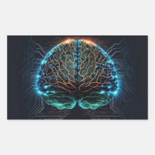 Stickers Cyber Cerveau Ordinateur