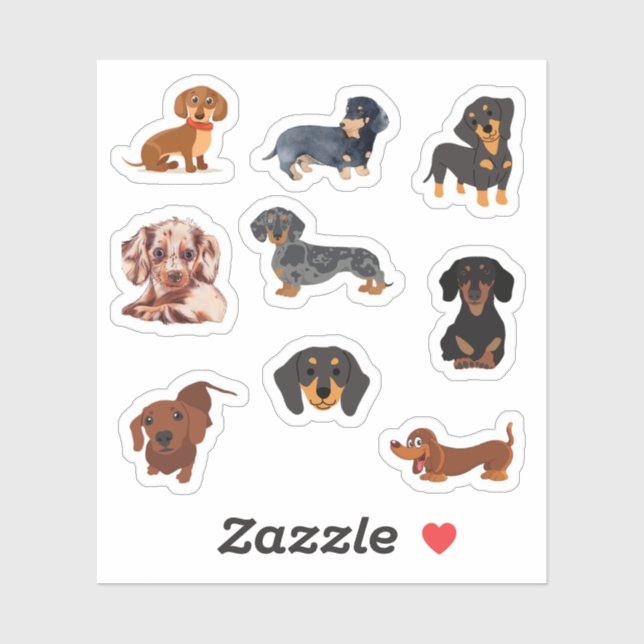 Stickers Dachshund (Feuille)