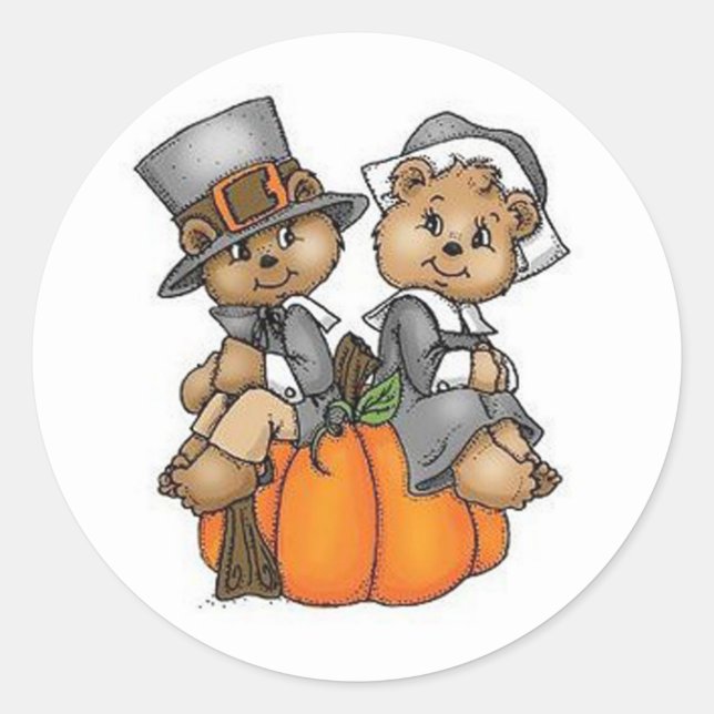 Stickers d'action de grâce/Ours de pèlerinage (Devant)
