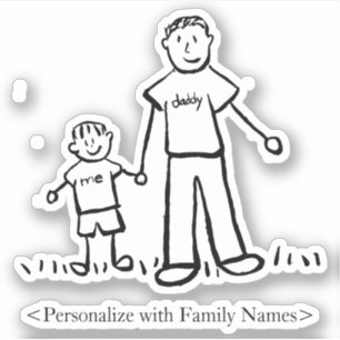 Stickers Daddy's Boy Custom Papa & Son Family Deca