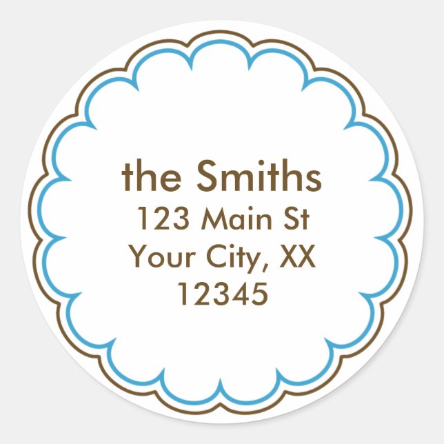 Stickers d'adresse de paille en bleu (Devant)