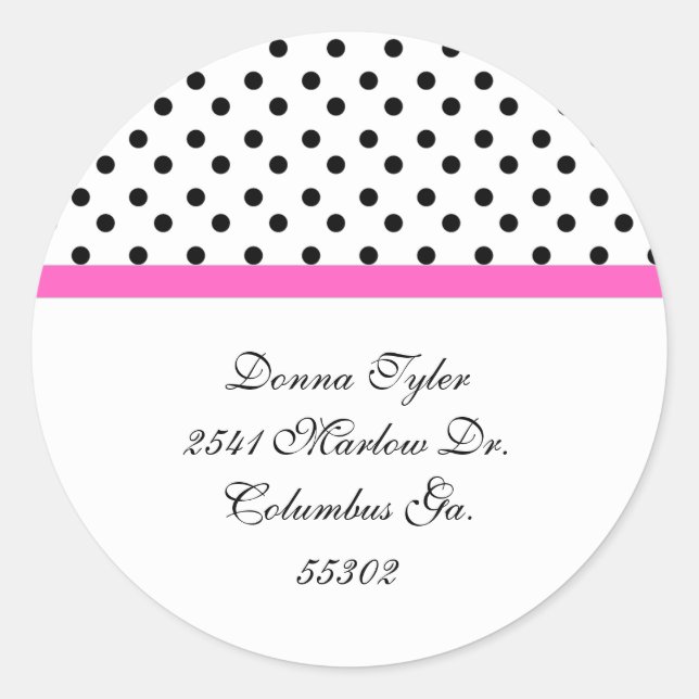 Stickers d'adresse de point et d'ajustement rose P (Devant)