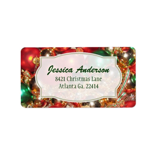 Stickers d'adresse d'ornement de Noël (Devant)