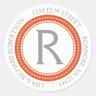 Stickers d'adresse monogramme