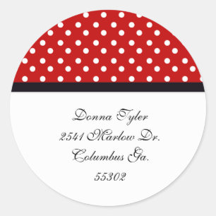 Stickers d'adresse Pot rouge et blanc