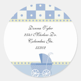 Stickers d'adresse pour bébé jaune et violet