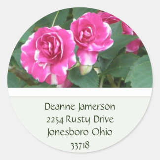 Stickers d'adresses florales PInk