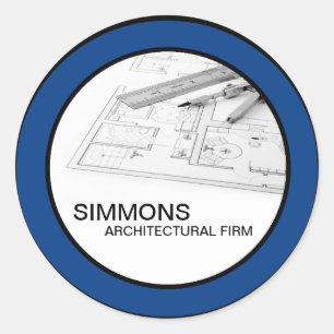 Stickers d'affaires architecturaux bleus de 20 à 1