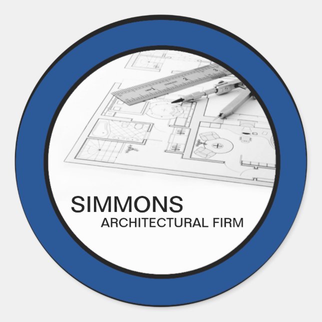 Stickers d'affaires architecturaux bleus de 20 à 1 (Devant)