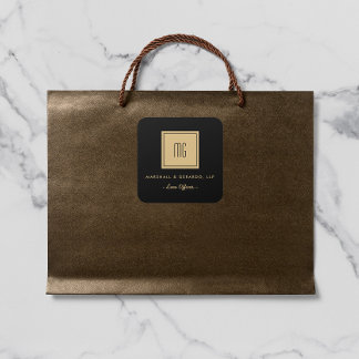 Stickers d'affaires Monogramme Or et Noir