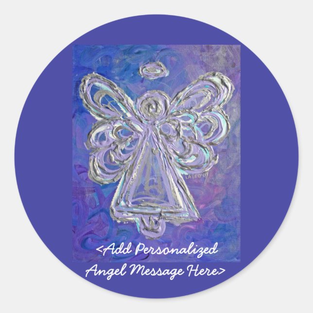 Stickers d'ailes d'angle violet avec messages pers (Devant)