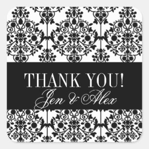 Stickers Damask Merci Wedding Favoriser