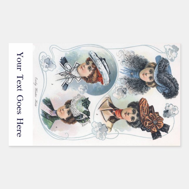 Stickers Dames vintages en Casquette (Devant)