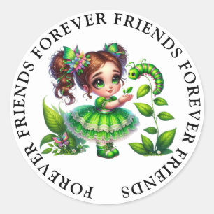 Stickers d'amitié fille mignonne
