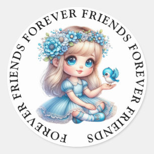 Stickers d'amitié fille mignonne