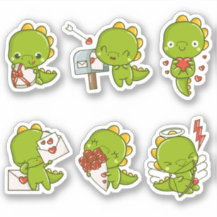 Stickers d'amour Chibi Cute Baby Dino Dinosaur