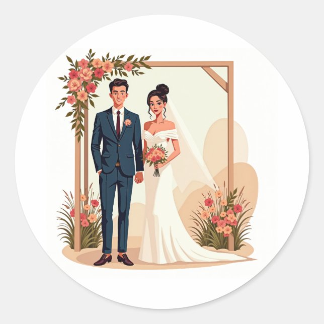 Stickers d'amour du jour de mariage (Devant)