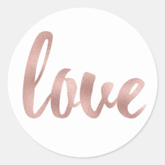 stickers d'amour en or rose, police de feuille