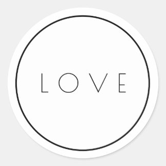 Stickers d'amour noir minimaliste blanc avec bordu