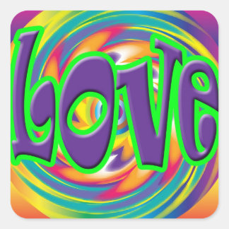 Stickers d'amour psychédélique hippie