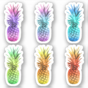 Stickers d'ananas colorés