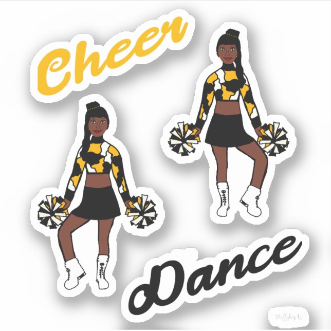 Stickers Dance Pom (Camo Jaune) (Devant)