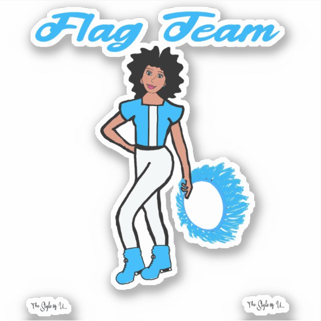 Stickers d'anneau de l'équipe du drapeau ( bleu ) (Devant)