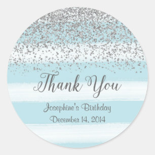 Stickers d'anniversaire bleu et argent