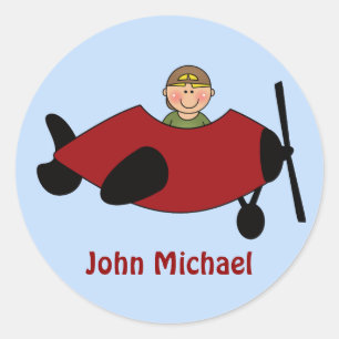 Stickers d'anniversaire d'avion pour enfants