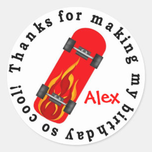 Stickers d'anniversaire de skateboard