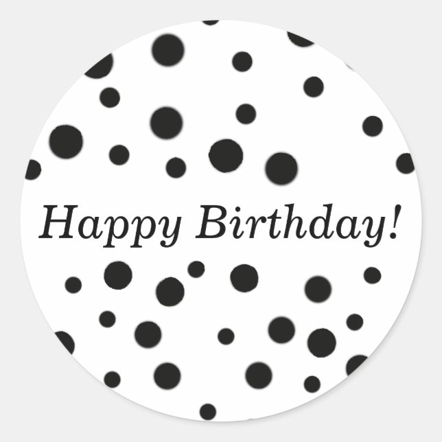 Stickers d'Anniversaire des Pois noirs (Devant)